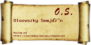 Olsovszky Semjén névjegykártya